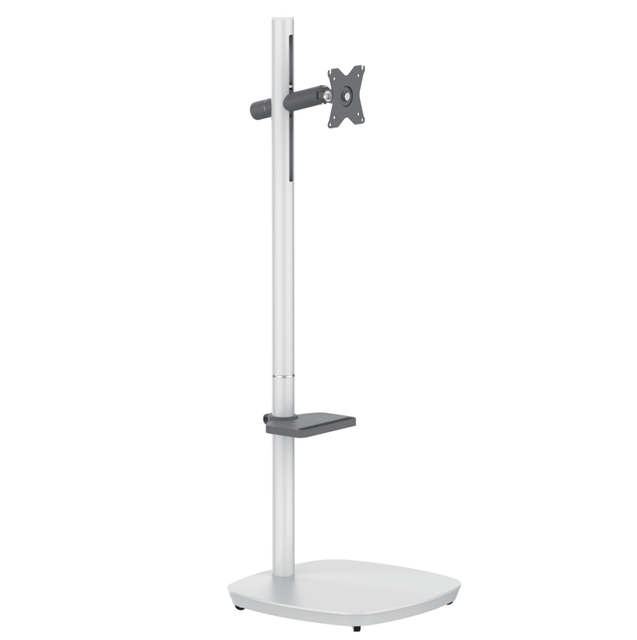 Sturdy Practical Height Adjustable Tilting Mobile Floor TV Monitor Stand Rolling Wheel Base Movable Display Support Bracket