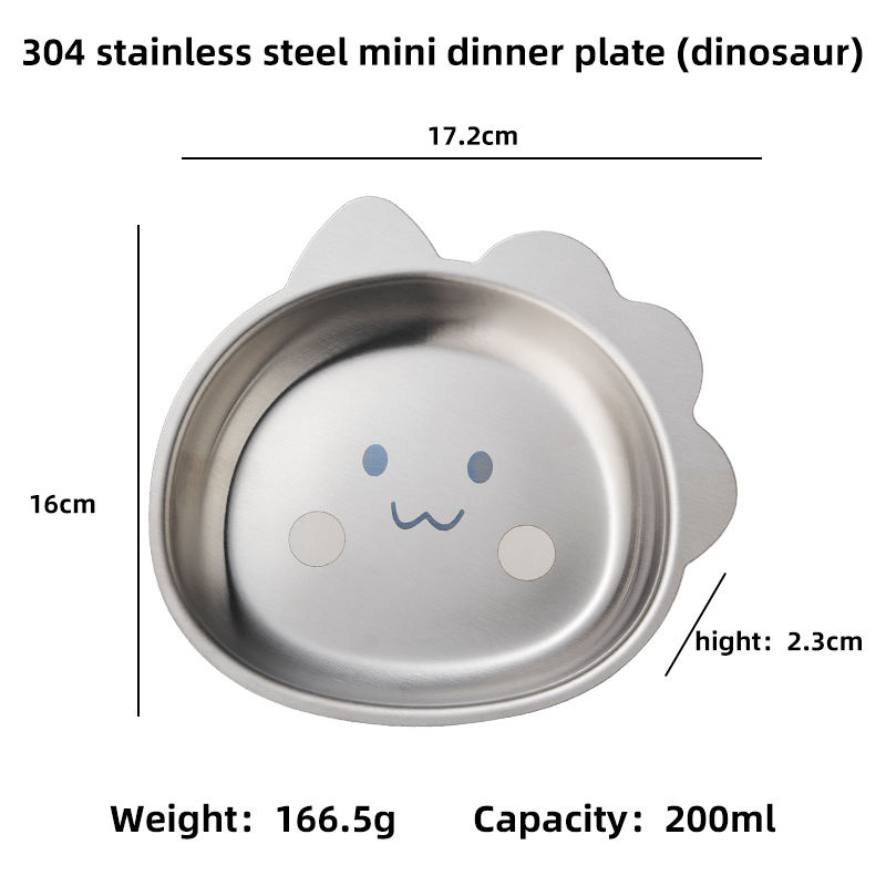 304 stainless steel mini dinner plate (dinosaur)