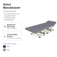 Lit pliant simple OEM/ODM à pliage rapide, cadre en X, coussin épais rembourré, pour la sieste au bureau, portable, pour la maison