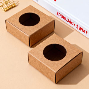 Mini boîtes cadeaux rondes en carton kraft avec fenêtre pour savon artisanal, friandises, pâtisseries, bonbons - Product Image 2