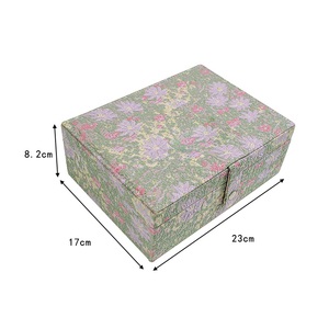 Boîte à bijoux double couche exquise imprimée en tissu personnalisé boîte à bijoux de stockage de grande capacité - Product Image 6