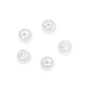 Perles d'imitation rondes à dos plat en résine plastique, matériau pour nail art, perles blanches dispersées pour la fabrication de bijoux DIY - Product Image 4