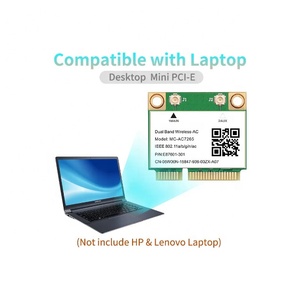 5 1200Mbps Blue-tooth 4.2 Demi Mini PCI-E Carte Wifi Sans Fil Intel 7265 802.11ac 2.4G <span class=keywords><strong>5Ghz</strong></span> Pour Ordinateur Portable Que 7260HMW MC-AC7265 - Product Image 6