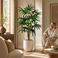 Palmier Rhapis Artificiel Grand Format, Plante Tropicale Artificielle en Pot pour Décoration Intérieure Maison, Hôtel, Bureau