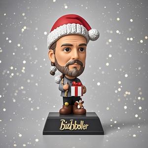Destek özelleştirilmiş noel tema serisi noel baba kalıp reçine zanaat Bobble kafa bebek hediyelik eşya için süsler olarak kullanılabilir