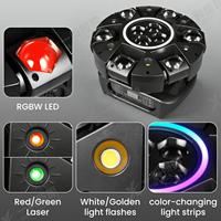 Lampu Panggung Laser Enam Lengan 150W RGBWAUV Hijau Biru DMX512 Kontrol Suara Auto Run Master Slave Profesional DJ Disko Klub Pesta