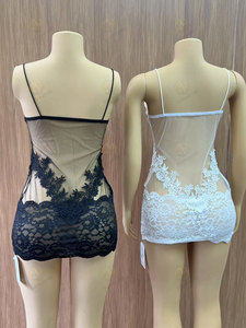 Women's Sexy Lace <strong>Mesh</strong> Mini <strong>Dress</strong> With Spaghetti Strap Backless Design for Summer Holiday <strong>Beach</strong> Party or Clubwear - Product Image 4