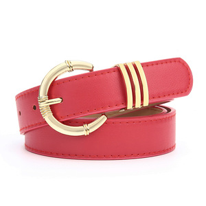 Ensemble en jean Tiyo pour femme avec ceinture noire, camel, rose vif, style décontracté simple, boucle ardillon en alliage, largeur 3,0 cm, look frais et doux, loisirs - Product Image 3