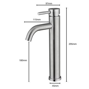 Mitigeur de lavabo moderne en acier inoxydable SUS304, mitigeur monotrou en céramique pour lavabo de salle de bain classique - Product Image 3