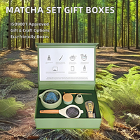 Ensemble de fouets à matcha minimalistes, emballage en boîte cadeau avec logo personnalisé, kit d'emballage en carton imprimé en Pantone pour le thé