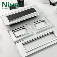 Interruptor de Pared Inteligente Niva con Control Wifi, Panel de Vidrio Templado, Interruptores y Enchufes Modulares Personalizados OEM Tipo 118