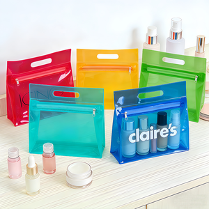 Custom logo Waterproof Zipper Makeup Pouch Professional <strong>Toiletry</strong> Packing <strong>Bag</strong> Women's Personalized <strong>Travel</strong> <strong>Clear</strong> PVC Cosmetic <strong>Bag</strong> - Product Image 3