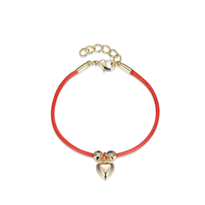 Thời Trang Chất Lượng Cao Hot Bán 14K Mạ Vàng Y2K Trái Tim Bow Đính Cườm Đồ Trang Sức Màu Đỏ Chuỗi Sợi Dây Thừng Phụ Nữ Bé Vòng Đeo Tay - Product Image 3