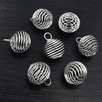 10-30 pièces/lot, perles en spirale métalliques de 9-25 mm, cages, pendentifs, capuchons de perles creux pour la fabrication de bijoux DIY, accessoires