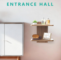 Étagère TV flottante à 2 niveaux en bois pour téléviseur, projecteur, lecteur DVD, routeurs, console de jeux, décodeurs - Rangement et organisation au design moderne