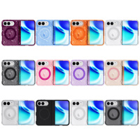 Étui de téléphone transparent magnétique avec support pliable à 360 degrés pour iPhone 18 DUO, effet brillant