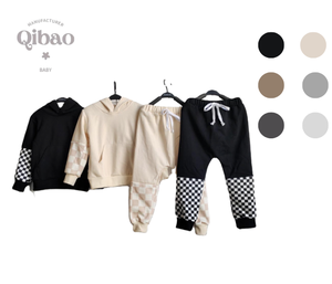 OEM Nouveau Style Sweat à Capuche pour Bébé Garçons Motif Solide Conception Numérique Coton 2 Pièces Ensemble pour le Printemps - Product Image 1