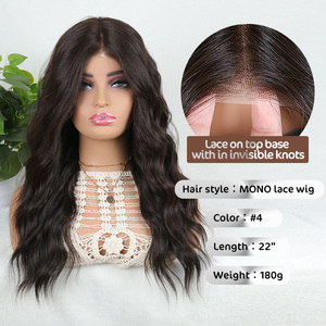 Perruques synthétiques naturelles Julianna Kanekalon Futura <span class=keywords><strong>Body</strong></span> Wave Ombre Colorées Mono Glueless Lace Front en Fibre pour Femmes - Product Image 3