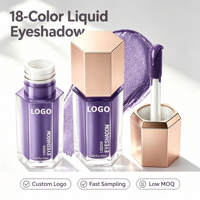 Fard à paupières liquide 18 couleurs, 12 nacres et 6 mats, anti-bavures, maquillage personnalisé avec logo privé pour les acheteurs de produits de beauté
