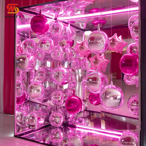 กระจกบูธถ่ายรูปสีชมพูแบบปรับแต่งได้เรียบเนียนกล่องนิตยสารงานปาร์ตี้วันเกิดงานแต่งงานกระจกบูธถ่ายรูป - Product Image 2