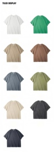 T-shirt en coton épais vintage 260 g/m² coupe oversize et carrée, délavé à l'acide, vierge, personnalisable, streetwear, vente en gros pour hommes - Product Image 4