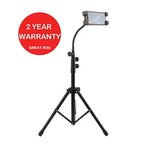 2021 Best Selling Tripod Tablet Stand Reinforced Mount Foldable Floor, Height Adjustable 360 Rotating for 4.7-12.9 Inch Tablet