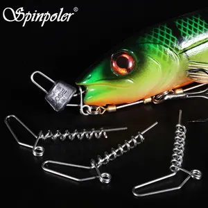 Spinpoler Pike sekrup pegas kunci putar kait pancing Centering Pin untuk permainan besar umpan lembut umpan penjaga air asin Pesca