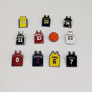 Commercio all'ingrosso NBA Star Jersey spilla basket Football Metal Badge spilla in tessuto smalto collare Pin Badge - Product Image 4