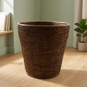 New Arrival Colorful Rattan Woven Baskets Kitchen Storage Garden Pots Planters Waste Bins Boxed Wholesales Laundry From Viet Nam - Product Image 1