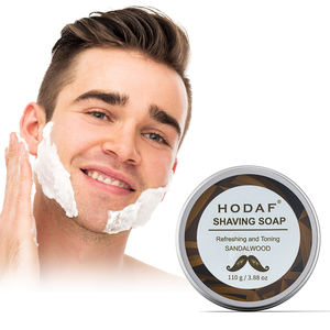 Savon à raser au bois de santal HODAF en gros, marque privée, au beurre de karité et miel, mousse riche, hydratant, pour homme, rasage en profondeur - Product Image 5