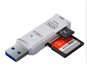 USB 3.0 leitor de cartão <span class=keywords><strong>DSLR</strong></span> câmera SD memória TF Tablet telefone de alta velocidade leitor de cartão carro 2-em-1 - Product Image 1