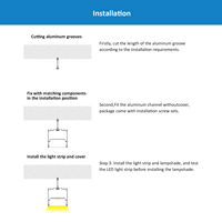 Perfil de Aluminio para Techo Extensible Lineal con Canal Difusor LED D80 para Oficina
