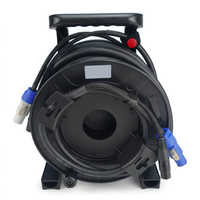 Câble d'alimentation hybride cuivre PVC 3x2,5mm² avec enrouleur, Powercon XLR, IP67, haute tension / CE pour éclairage de scène et tournées