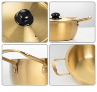 Ustensiles de cuisine coréen or argent nouilles Ramen Pot Double oreille pâte de soja soupe Pot de cuisson