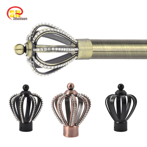 Có thể mở rộng mở rộng thanh rèm cực sắt kim loại phụ kiện kim loại màu đen Rèm hoa finials ACM kim loại rèm động cơ 7cm - Product Image 1