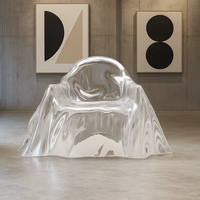 JingYue chaise élégante en résine transparente de luxe personnalisée meubles fabriqués à la main pour espaces commerciaux hôtels salons