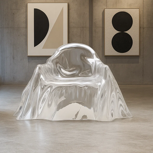 Jingyue เก้าอี้เรซินหรูหราโปร่งใสออกแบบได้ตามต้องการเฟอร์นิเจอร์งานฝีมือสำหรับพื้นที่เชิงพาณิชย์โรงแรมห้องนั่งเล่น - Product Image 3