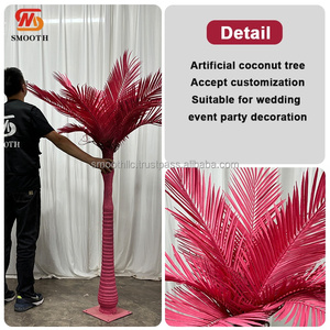 Árbol de Palma Artificial Rosa Intenso para Decoración de Bodas, Árbol Gigante de Flores de Cerezo para Decoración de Eventos al Aire Libre - Product Image 2