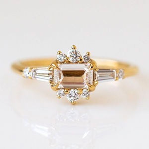 Joyería de Aniversario, Joyería de Oro de 14K, Joyería de Morganita Rosa, Anillo Ajustable de Plata S925 para Mujer - Product Image 1