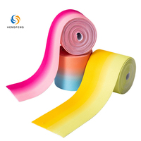 Bande élastique en polyester tissé sergé à haute ténacité, imprimée de motifs floraux, avec logo personnalisé, technologie de transfert thermique, design élégant