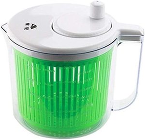 5L मैनुअल सलाद स्पिनर में बनाया के साथ-Draining प्रणाली सलाद स्पिनर और पानी घड़े में एक फल सब्जी की टोकरी कोलंडर - Product Image 1