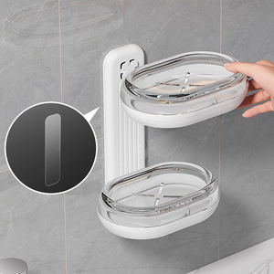 Support mural de salle de bain haut de gamme pour savon, double couche, sans perforation, pour usage domestique, vente en gros - Product Image 2