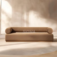 2024 Nuevo diseño Muebles de patio Cojín de teca sólida Sofá sin brazos Sofás de un solo asiento