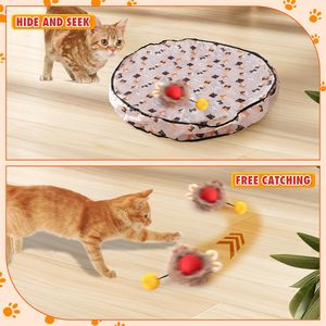 Wiederauf ladbare elektrische interaktive Katzen spielzeug verstecken suchen Kätzchen zwitschern Bewegung aktiviert umwelt freundliches Oxford-Stoff-Übungs spielzeug - Product Image 5