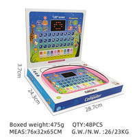 Máquina de aprendizaje de educación temprana para niños con pantalla LED en inglés de dibujos animados tableta Azul rosa para juguete infantil