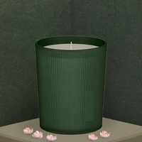 Bougie parfumée artisanale en verre côtelé vert, à la cire de soja, aux accords boisés floraux, pour la décoration de la maison, la fête des mères et les occasions de mariage