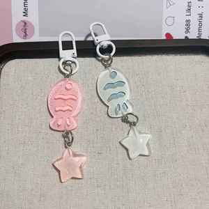 Q Y Cute <b>Sweet</b> Little Fish Keychain Cartoon Resin Keychain Lovely Bag Pendant Earphone Case Hanging Decoration Pink Taiyaki Keyc - Product Image 3