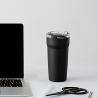 Gobelet isolé réutilisable avec paille et couvercle Tasses à café en acier inoxydable 12oz Tasse de voyage sous vide pour café chaud et froid