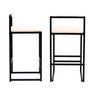 <b>Adjustable</b> Luxury Kitchen <b>Stools</b> Modern High Counter <b>Height</b> Bar Chairs with Steel Frame for Dining Living Room Bedroom Set of 2 - Product Image 4