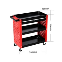 Chariot à outils multi-niveaux multifonctionnel épaissi avec panneau perforé et ouvertures latérales complètes 700x360x670mm pour l'automobile